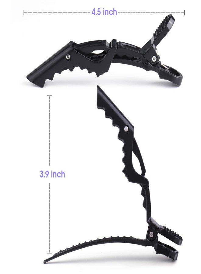 GLAMFIELDS 12 pcs Black Alligator Hair Clips for Women Styling Sectioning Salon, Professional Durable Non-slip Plastic Grip Clip for Hair Cutting Wide Teeth & Double-Hinged Design - Image 3
